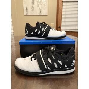Reebok Lifter PR White Black Weightlifting Shoes Men's Size 10.5 Cross Training